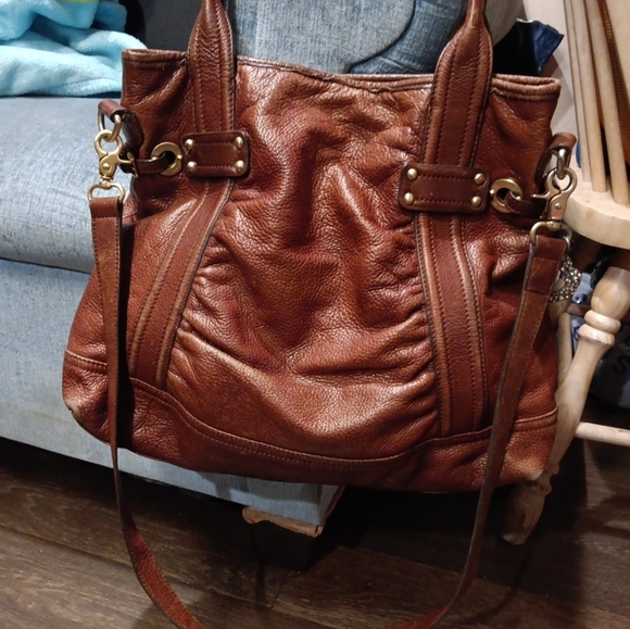 B MAKOWSKY Luxury Designer Brown Soft Leather Large Shoulder Bag - Picture 2 of 7